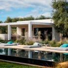 Firkantet udendørs sofabord i aluminium og højkvalitets stentøj - Filomena Viadurini