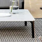 Firkantet udendørs sofabord i aluminium og højkvalitets stentøj - Filomena Viadurini