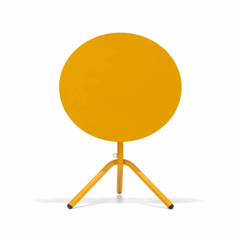 Rundt udendørs metal- og pladebord fremstillet i Italien - Alberic Viadurini