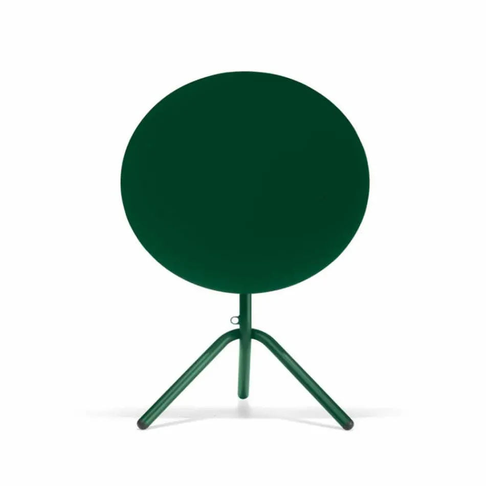 Rundt udendørs metal- og pladebord fremstillet i Italien - Alberic Viadurini