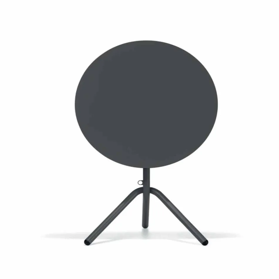 Rundt udendørs metal- og pladebord fremstillet i Italien - Alberic Viadurini