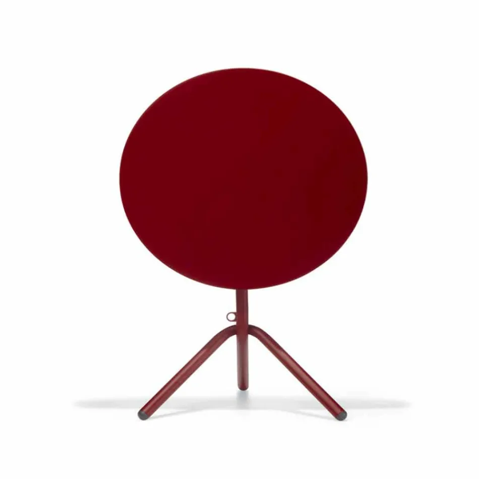 Rundt udendørs metal- og pladebord fremstillet i Italien - Alberic Viadurini