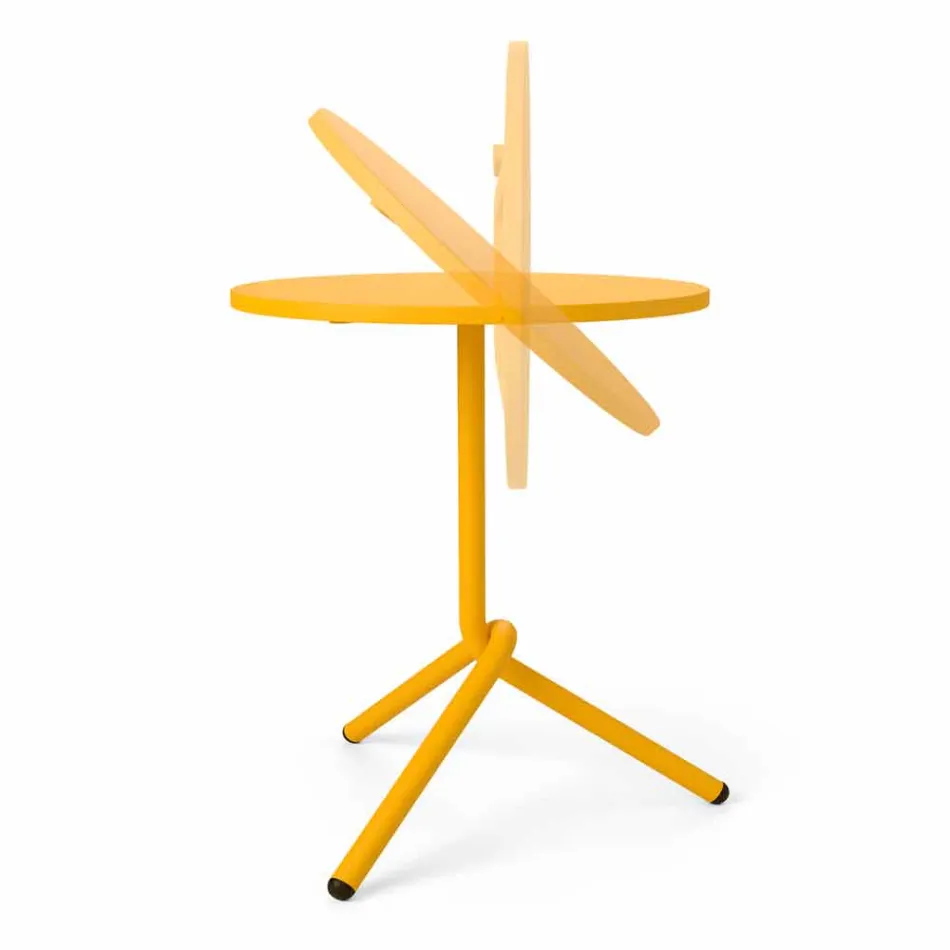 Rundt udendørs metal- og pladebord fremstillet i Italien - Alberic Viadurini