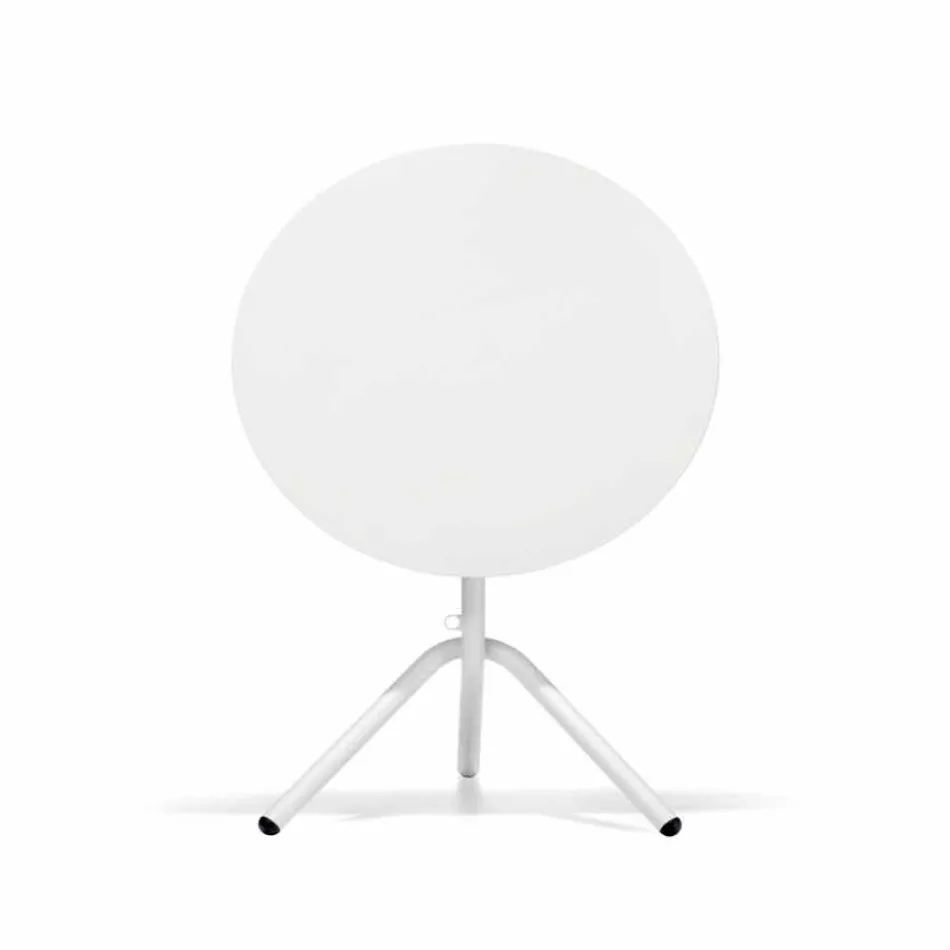 Rundt udendørs metal- og pladebord fremstillet i Italien - Alberic Viadurini