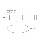 Udendørs sofabord stålkonstruktion lavet i Italien - Begynd med Myyour Viadurini