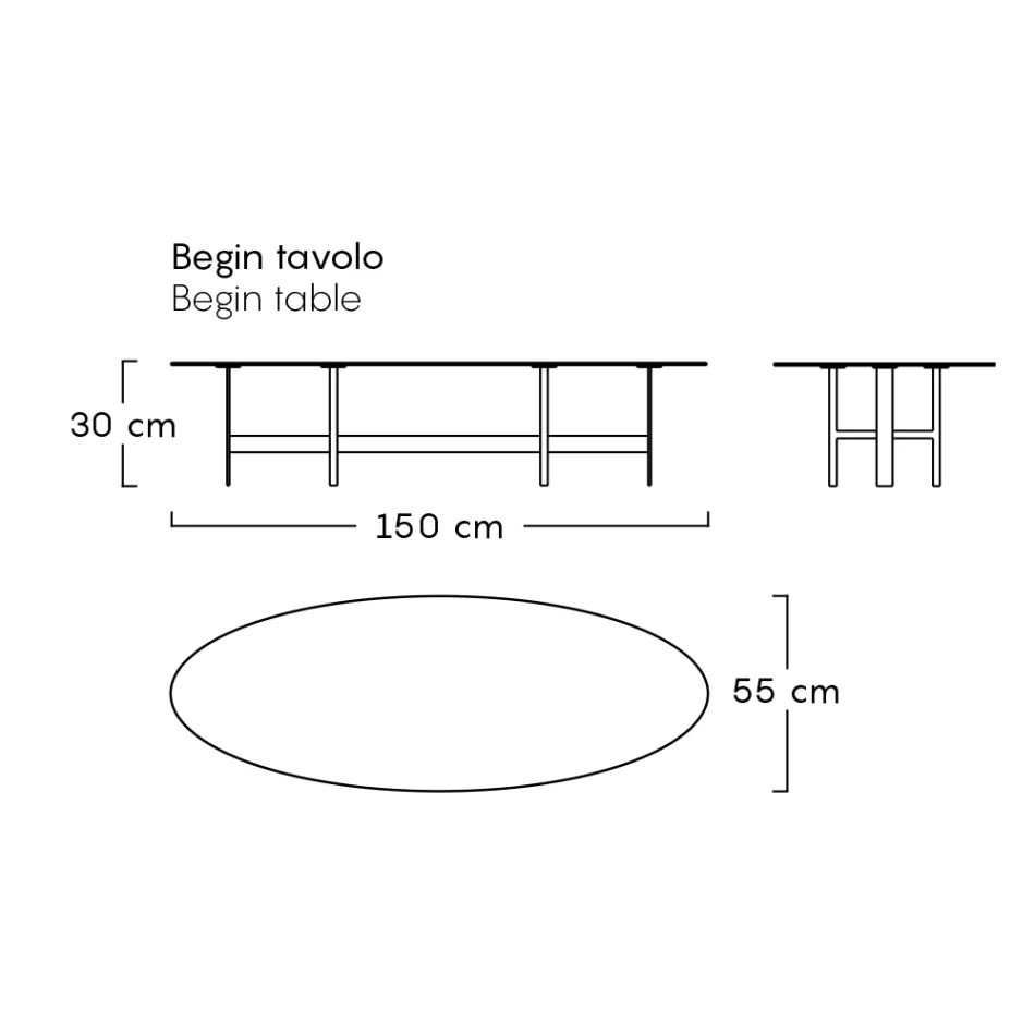 Udendørs sofabord stålkonstruktion lavet i Italien - Begynd med Myyour Viadurini