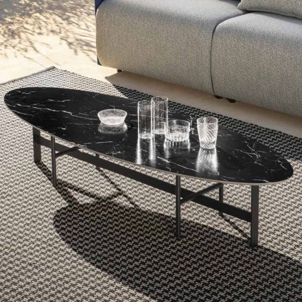 Udendørs sofabord stålkonstruktion lavet i Italien - Begynd med Myyour Viadurini