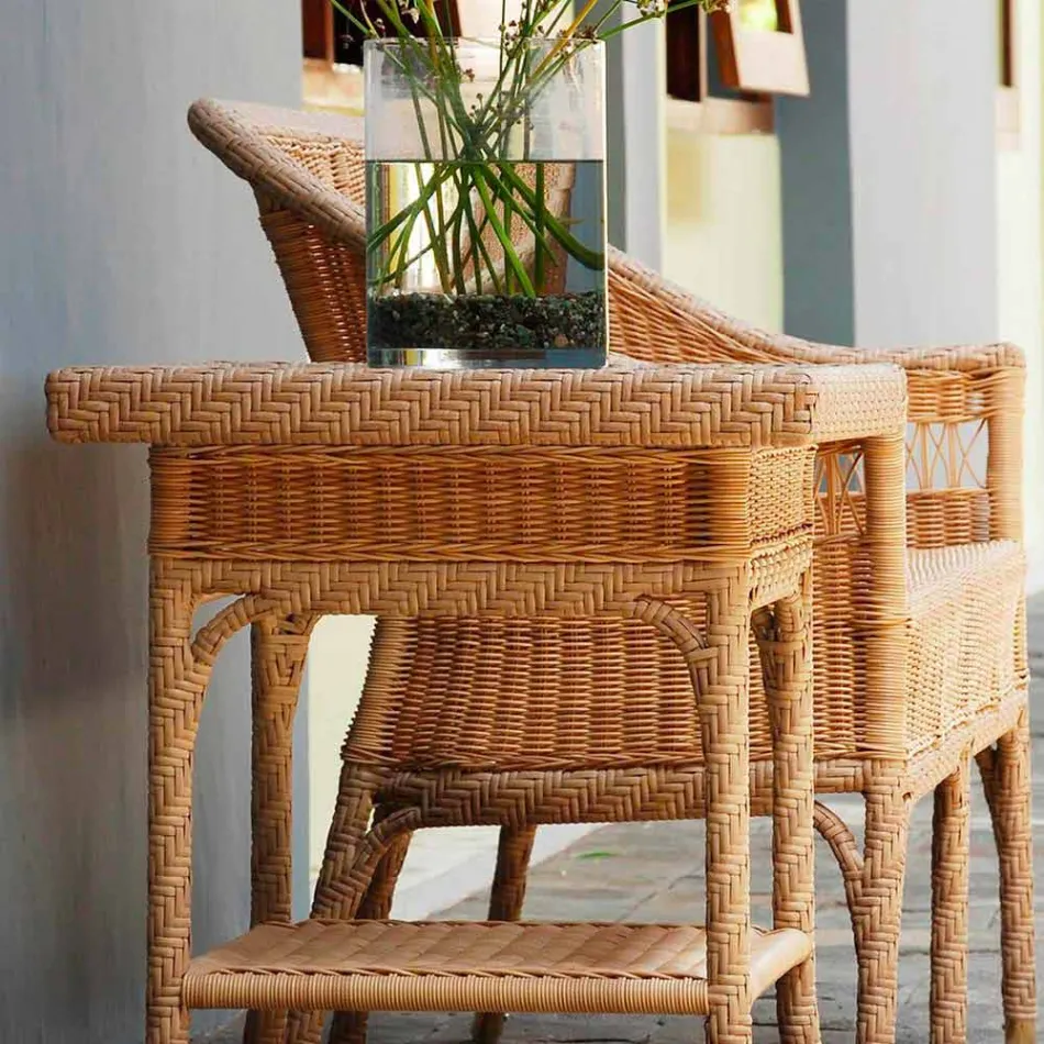 Coffee Garden 56x56 cm håndvævede polyethylen Chad Viadurini