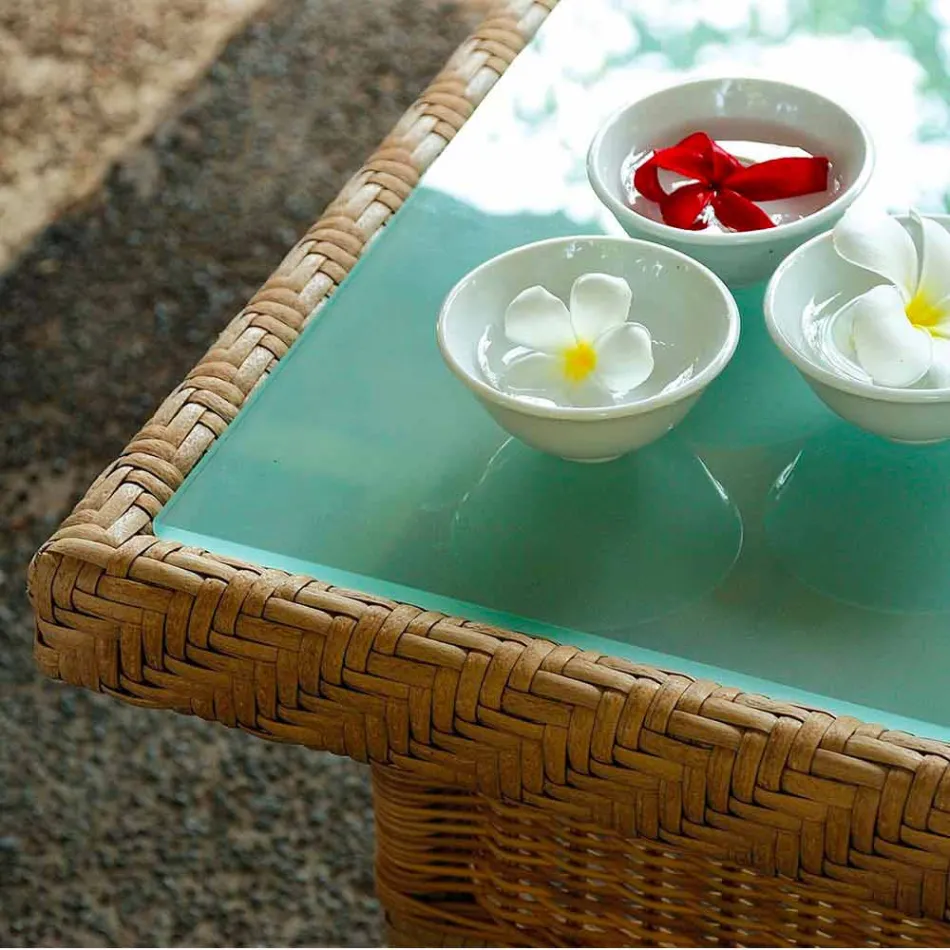 Coffee Garden 56x56 cm håndvævede polyethylen Chad Viadurini