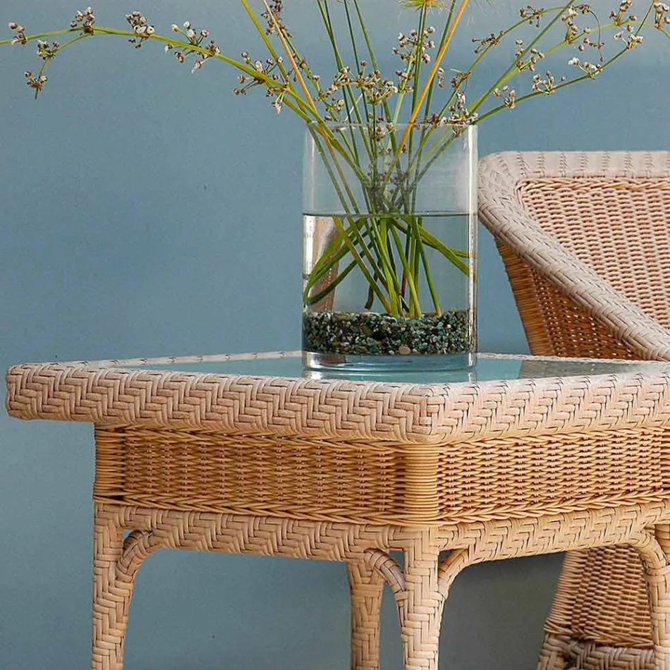 Coffee Garden 56x56 cm håndvævede polyethylen Chad Viadurini