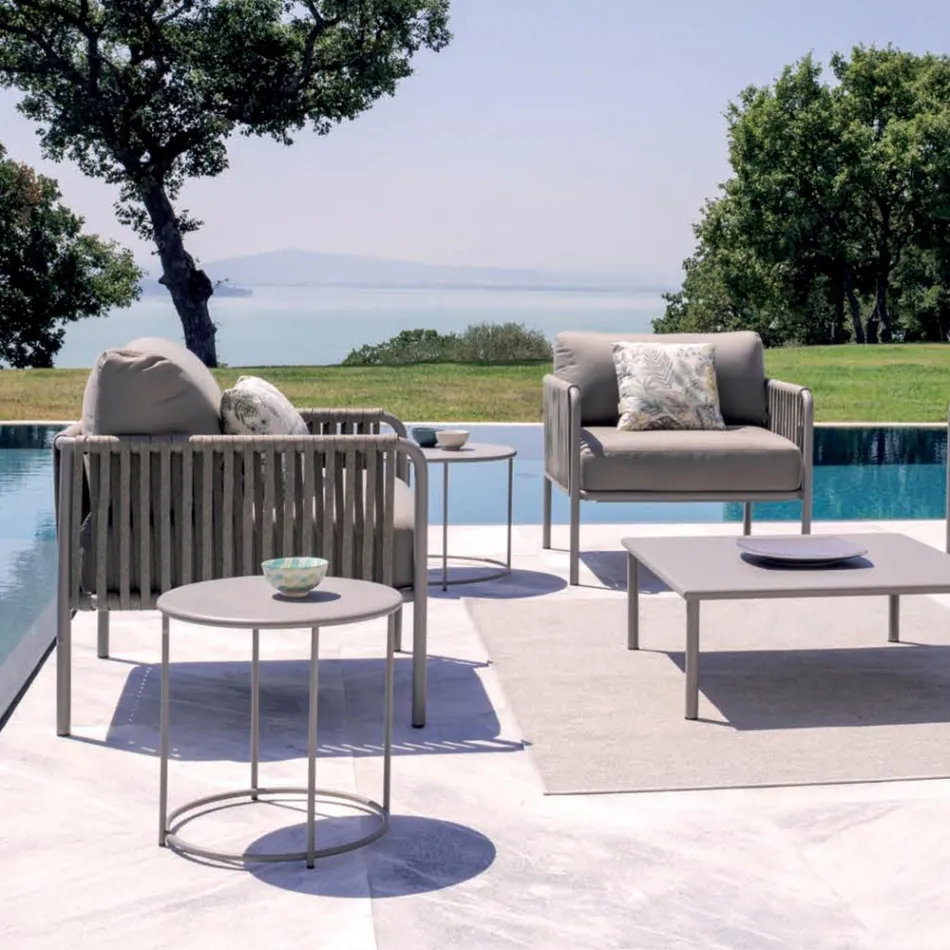 Have sofabord i galvaniseret stål i forskellige størrelser lavet i Italien - Brienne Viadurini