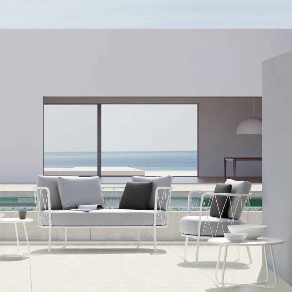 Have sofabord i galvaniseret stål Fremstillet i Italien - Brienne Viadurini