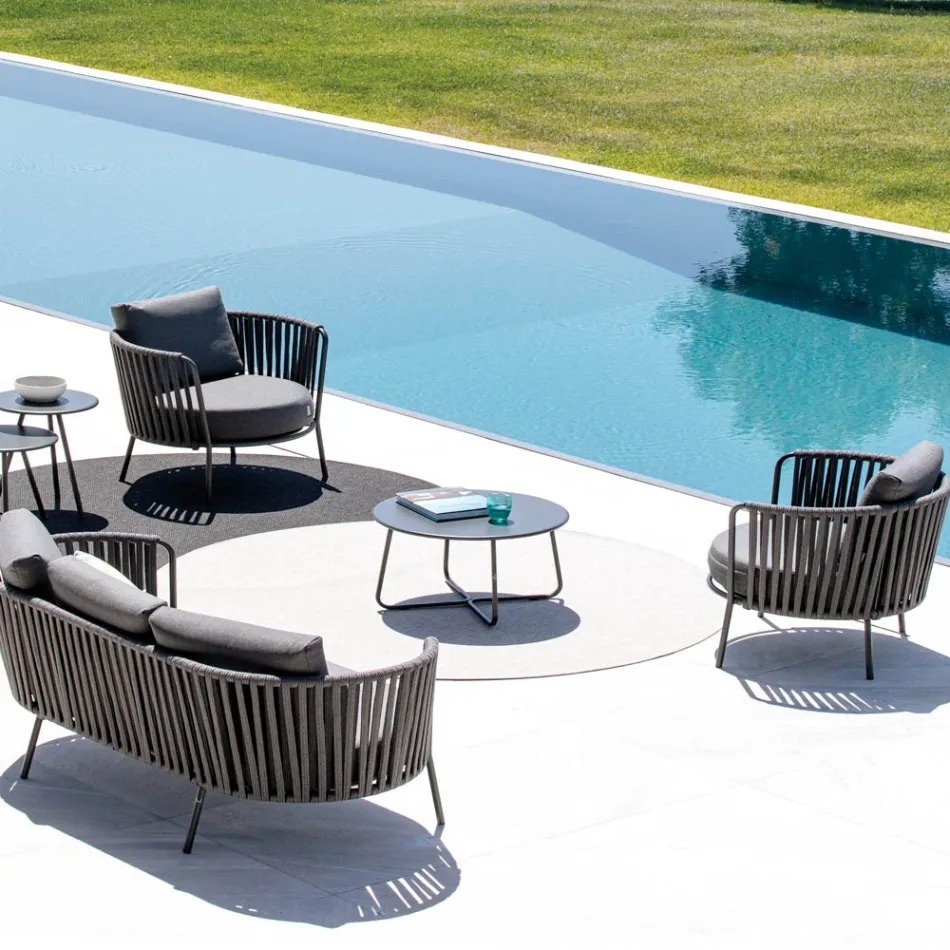 Have sofabord i galvaniseret stål Fremstillet i Italien - Brienne Viadurini