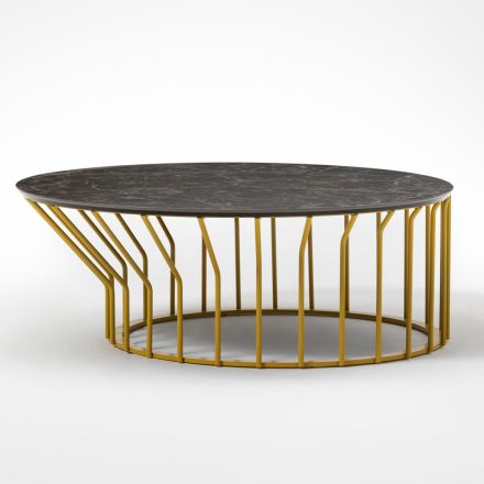Have sofabord i glaskeramik og metal Made in Italy - Guerrino Viadurini