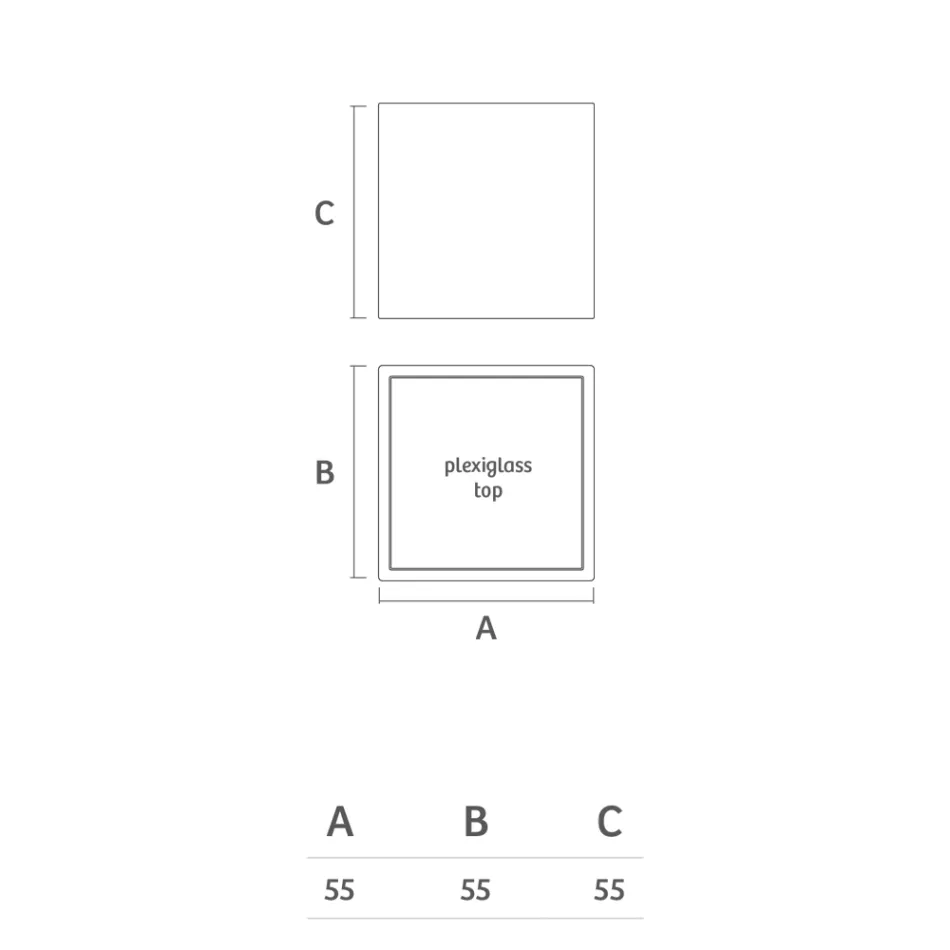 Lyst havesofabord i hvid polyethylen Made in Italy - Derti Viadurini