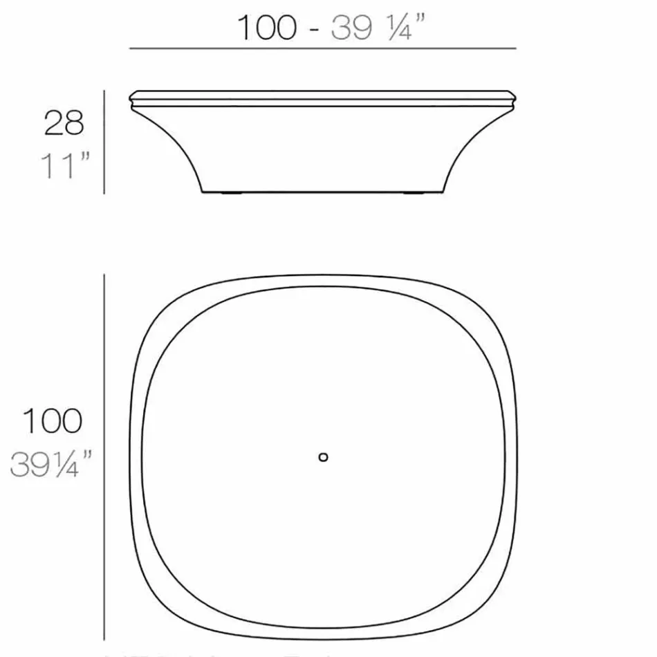 Moderne Ufo Havebord 100x100 cm af Vondom, i polyethylen Viadurini