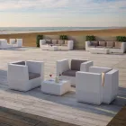 Square Garden sofabord i polyethylen Fremstillet i Italien - Macao Viadurini