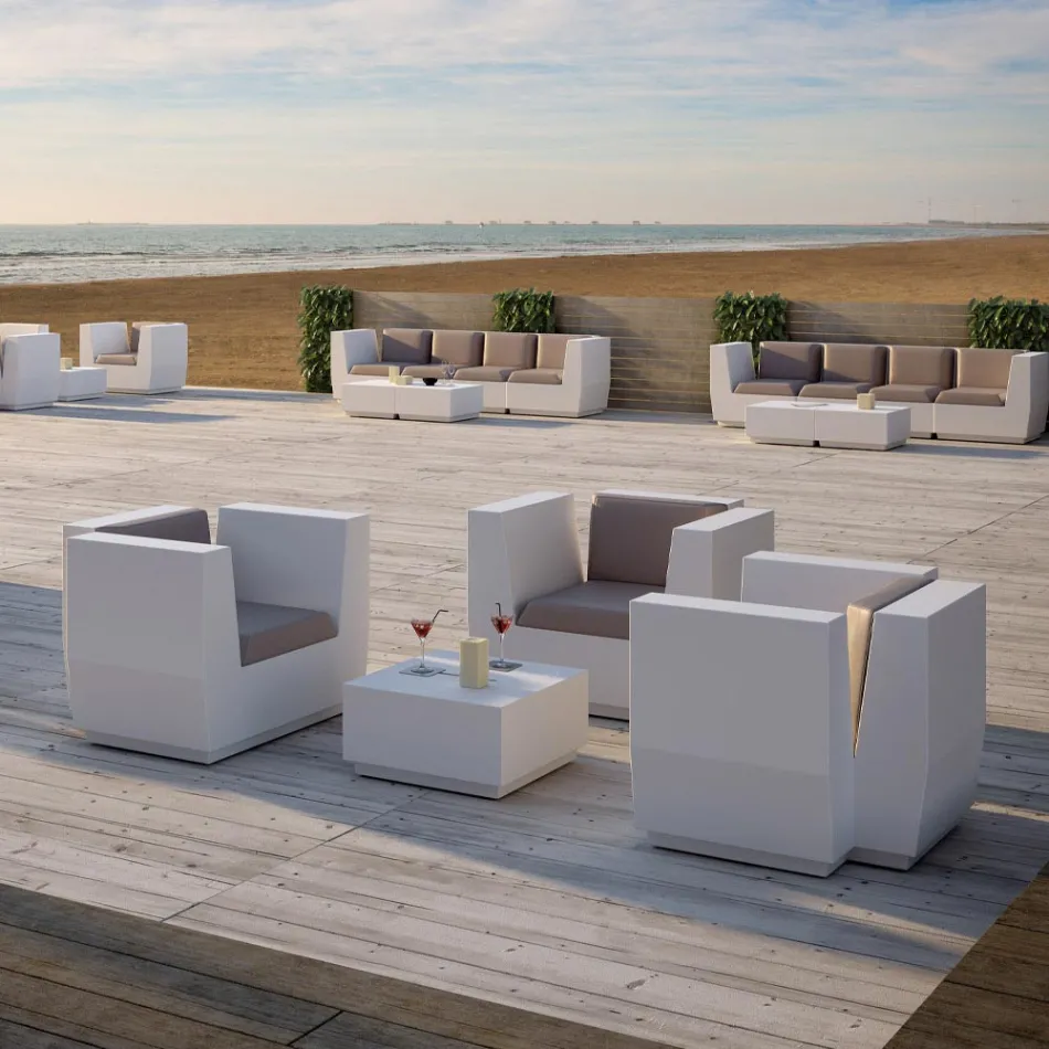 Square Garden sofabord i polyethylen Fremstillet i Italien - Macao Viadurini