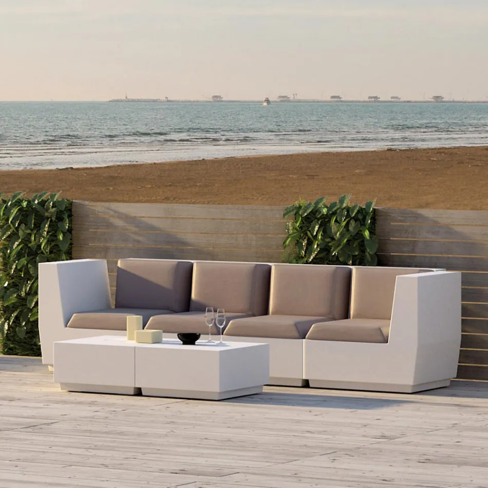 Square Garden sofabord i polyethylen Fremstillet i Italien - Macao Viadurini