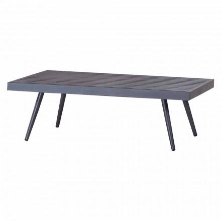 Rektangulært sofabord til haven i antracitlakeret aluminium - Rasti Viadurini