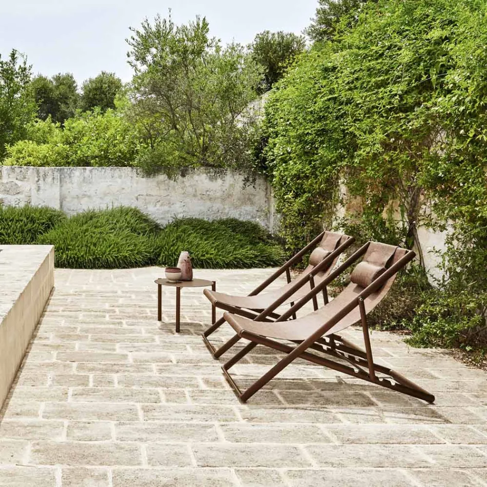 Rundt havesofabord i malet aluminium - Bahia fra Varaschin Viadurini