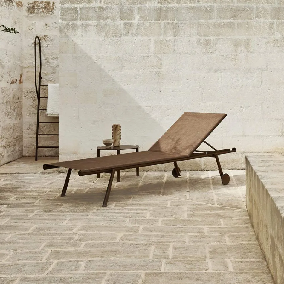 Rundt havesofabord i malet aluminium - Bahia fra Varaschin Viadurini