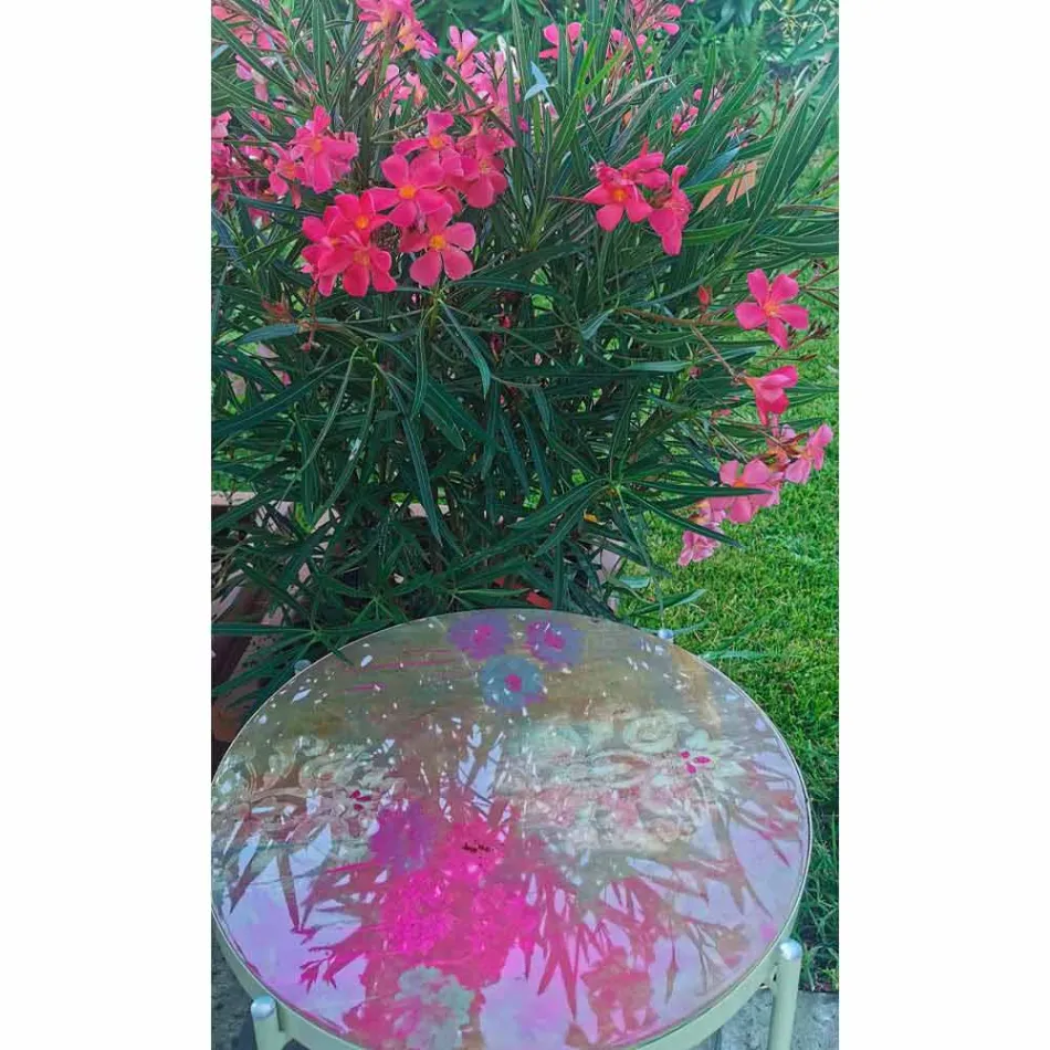 Indendørs eller udendørs sofabord med metalstruktur fremstillet i Italien - Carim Viadurini