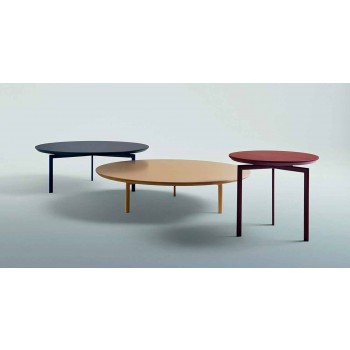 3 ben sofabord i stål og farvet træplade - smuk