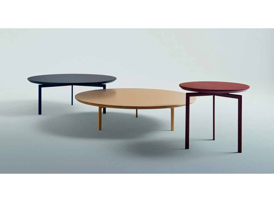 3 ben sofabord i stål og farvet træplade - smuk Viadurini