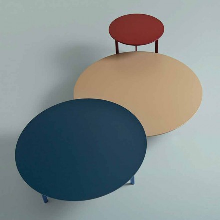 3 ben sofabord i stål og farvet træplade - smuk Viadurini