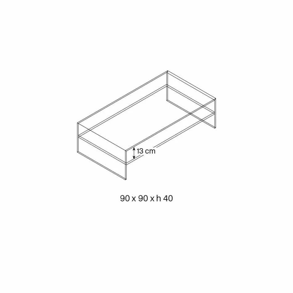 Bridge sofabord i ekstra klart glas Fremstillet i Italien - Tifrana Viadurini