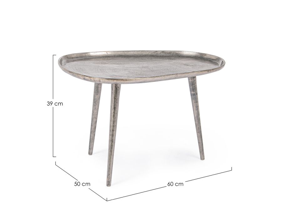Sofabord belagt og antikt aluminiumsdesign Homemotion - Smemo Viadurini