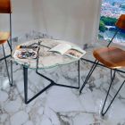 Håndværker Sofabord i glas og stål Fremstillet i Italien - Alicante Viadurini
