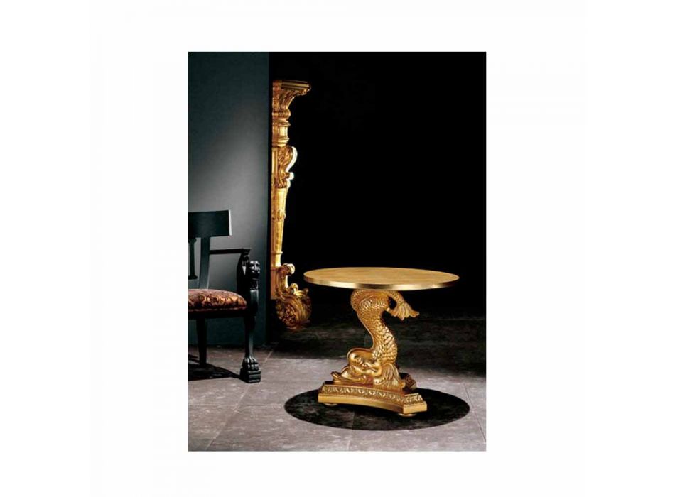 Klassisk stue sofabord i massivt træ skåret i hånden, Ciro Viadurini