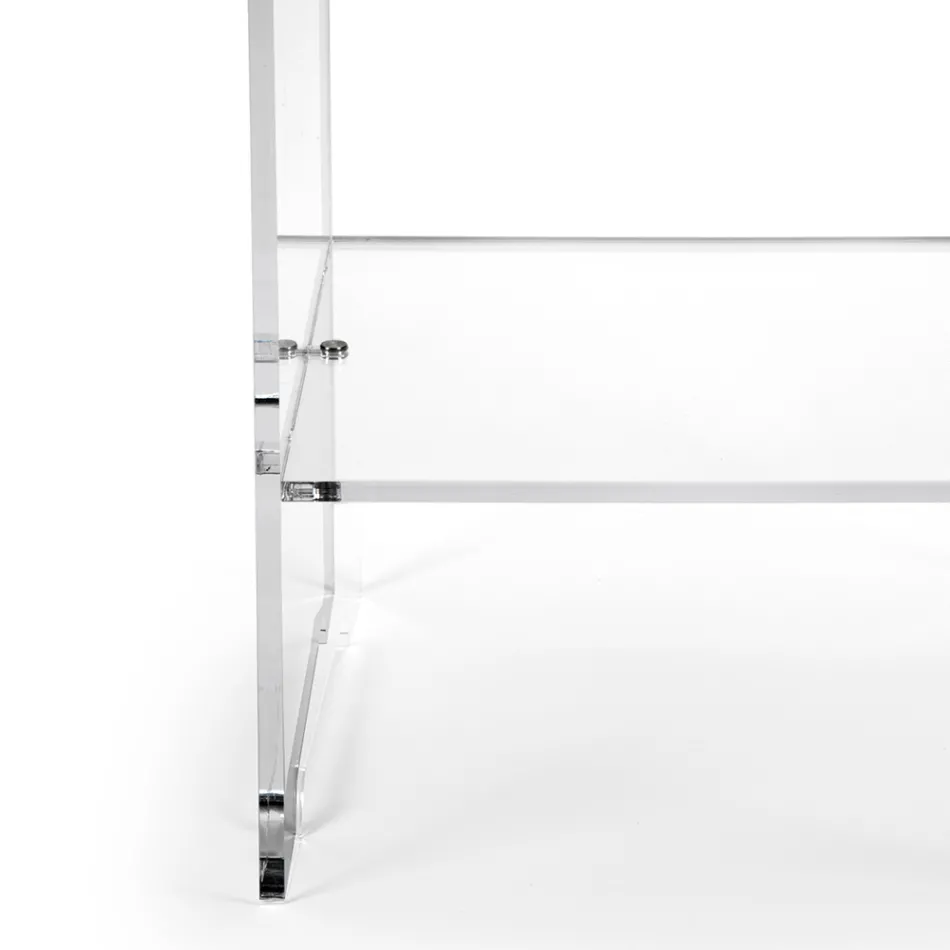 Sofabord med 1 hylde i gennemsigtigt plexiglas Fremstillet i Italien - Mulan Viadurini