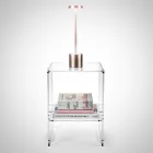 Sofabord med 1 hylde i gennemsigtigt plexiglas Fremstillet i Italien - Mulan Viadurini