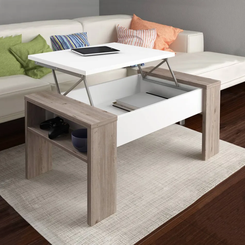 Sofabord med økologisk træbeholder - Cripto Viadurini