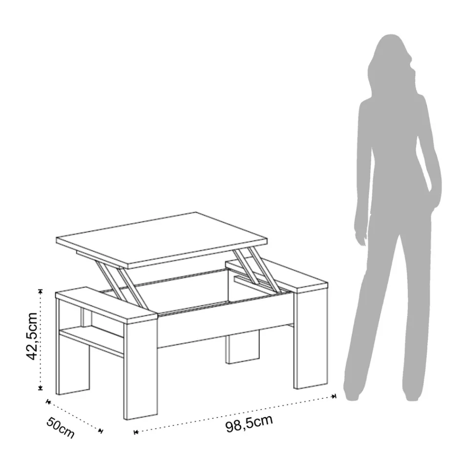 Sofabord med økologisk træbeholder - Cripto Viadurini