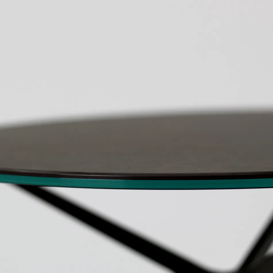 Sofabord med rund porcelænstentøjsplade lavet i Italien - Siste Viadurini