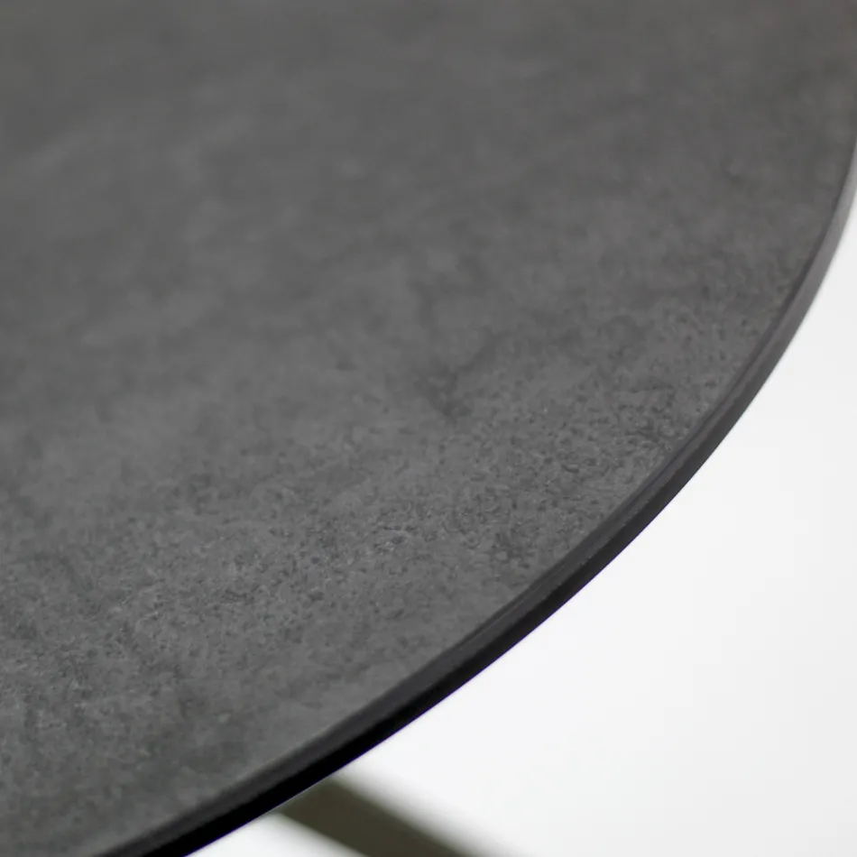 Sofabord med rund porcelænstentøjsplade lavet i Italien - Siste Viadurini