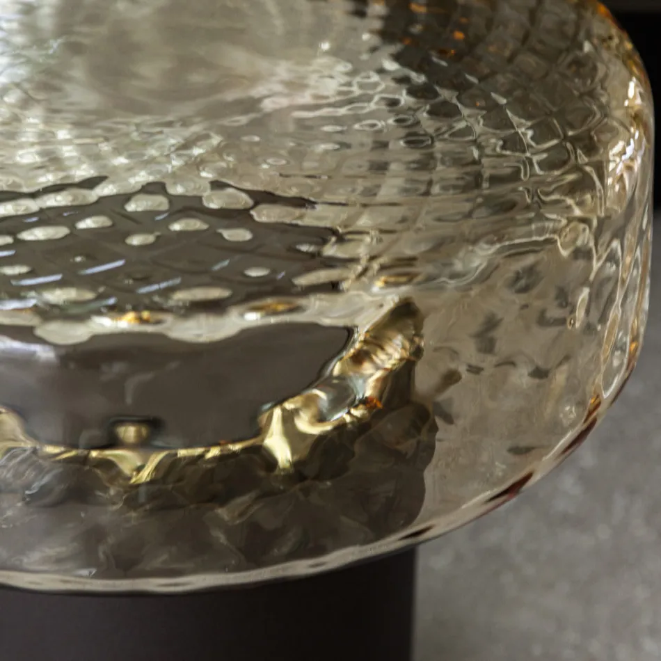 Sofabord med glasplade og metalunderstell Fremstillet i Italien - Batulla Viadurini