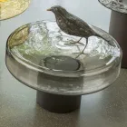 Sofabord med glasplade og metalbund Made in Italy - Batulla Viadurini