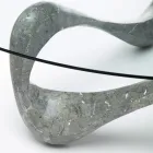 Sofabord med glasplade og Fossil Stone Base - Californien Viadurini