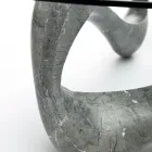 Sofabord med glasplade og Fossil Stone Base - Californien Viadurini