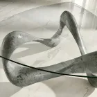 Sofabord med glasplade og Fossil Stone Base - Californien Viadurini