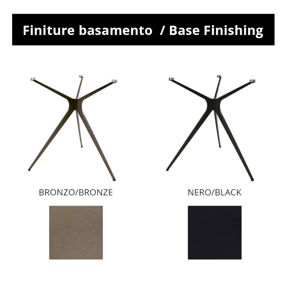 Sofabord med rund glasplade og 3 ben lavet i Italien - Siste Viadurini