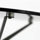 Sofabord med rund glasplade og 3 ben lavet i Italien - Siste Viadurini