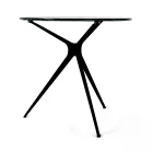 Sofabord med rund glasplade og 3 ben lavet i Italien - Siste Viadurini