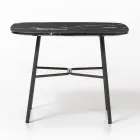 Sofabord med firkantet marmorplade lavet i Italien - Makino Viadurini