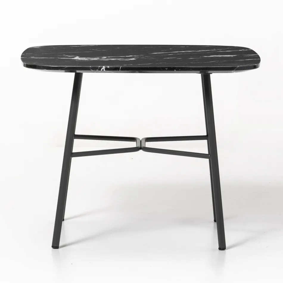 Sofabord med firkantet marmorplade lavet i Italien - Makino Viadurini